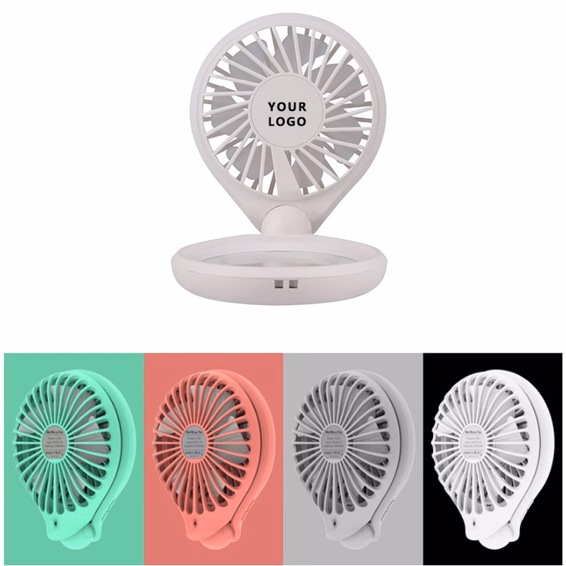 1000mAh Battery Portable Outdoor Neck Fan LED with Mirror