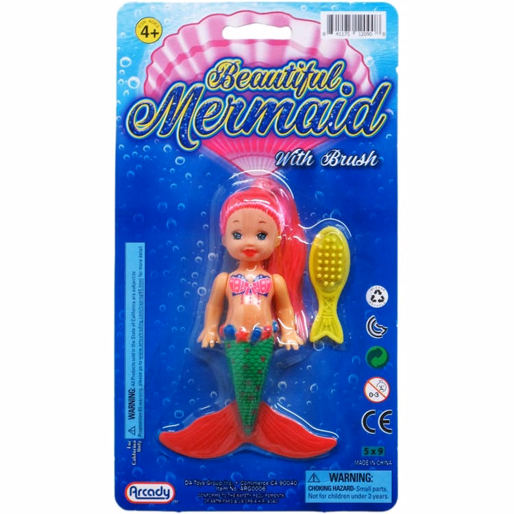 Beautiful Mermaid Doll with Brush 4.5"