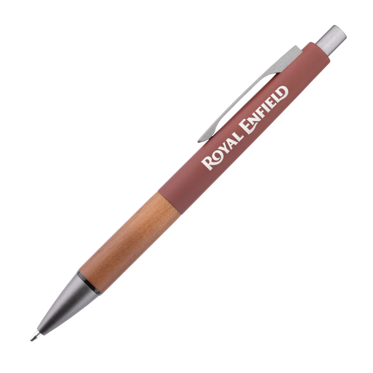Hertel Rubberized Clicker Ballpoint Pen w/Wood Grip 1