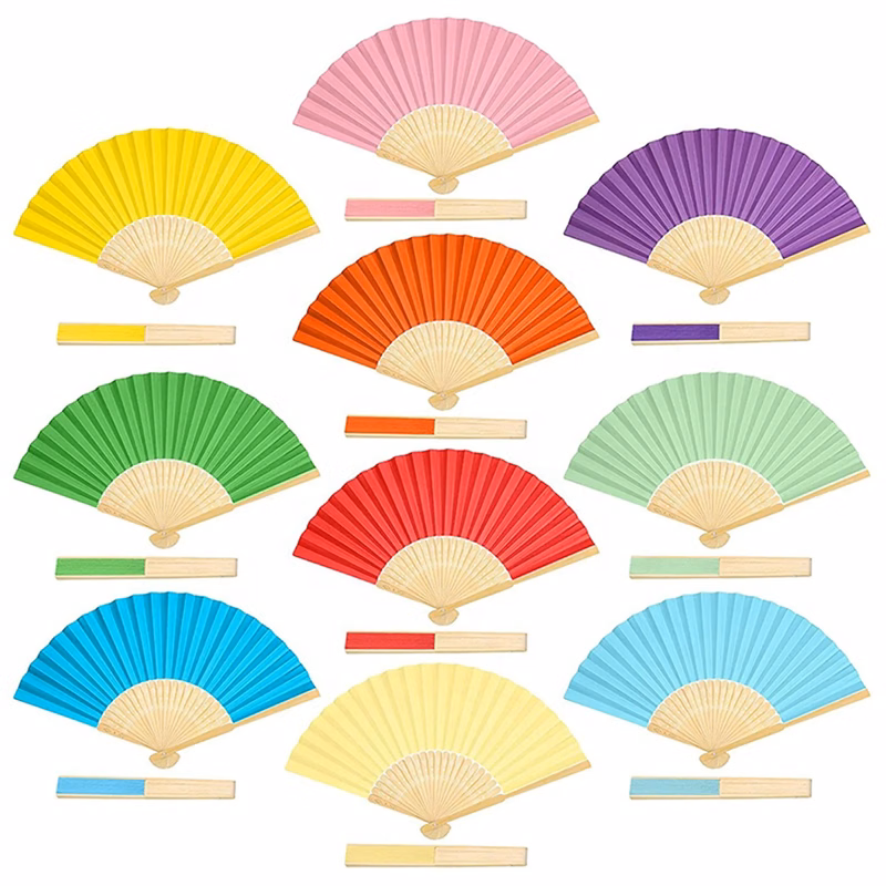 Bamboo Handheld Folding Paper Fan