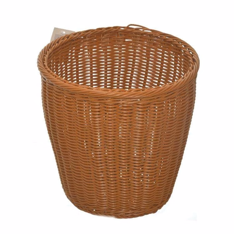 Plastic Basket Trash Bins - Brown