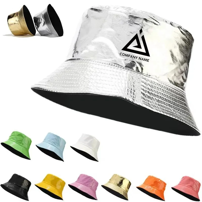 Colorful PU Reflective Material Bucket Hats 1