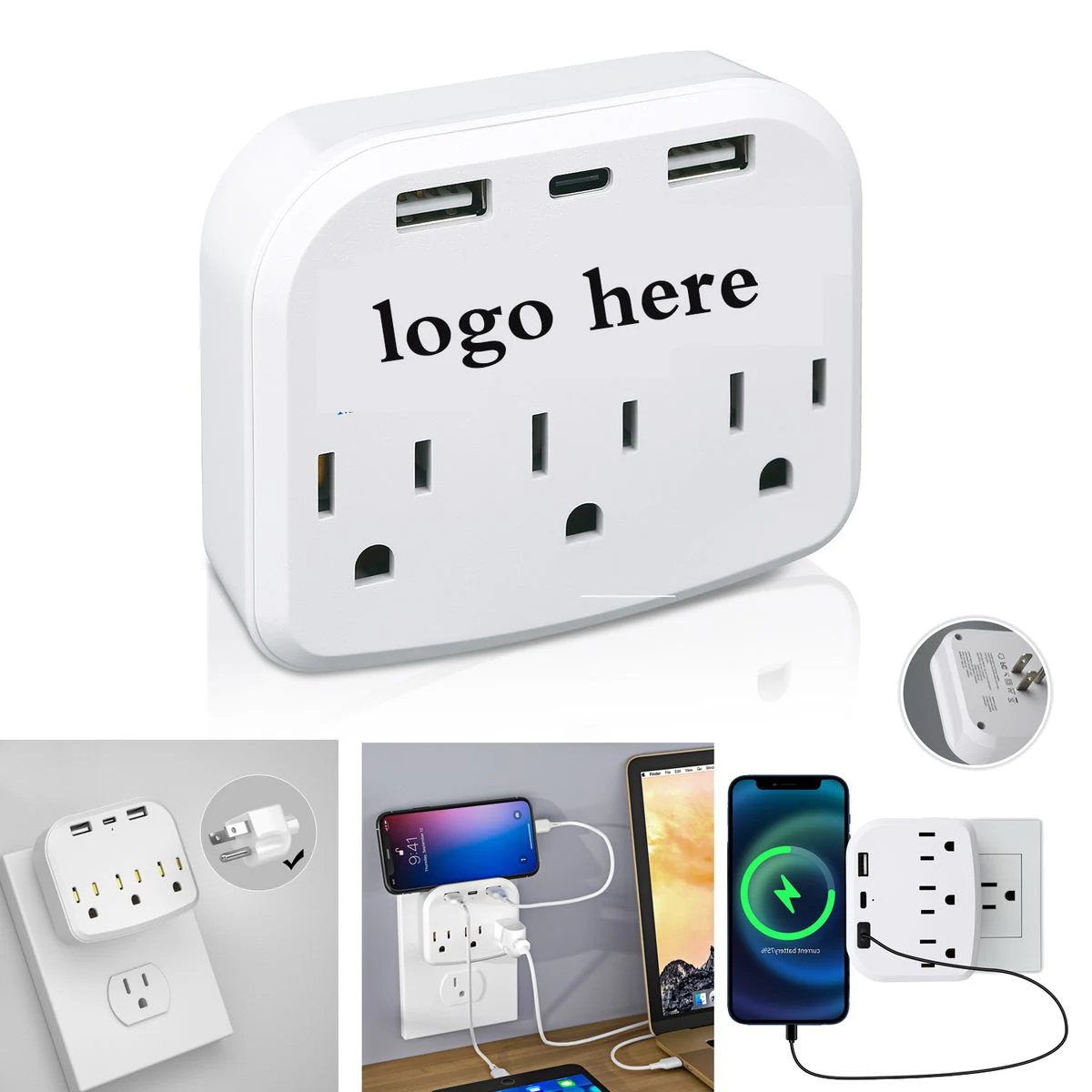 6-Port Wall Charger with Phone Holder
1