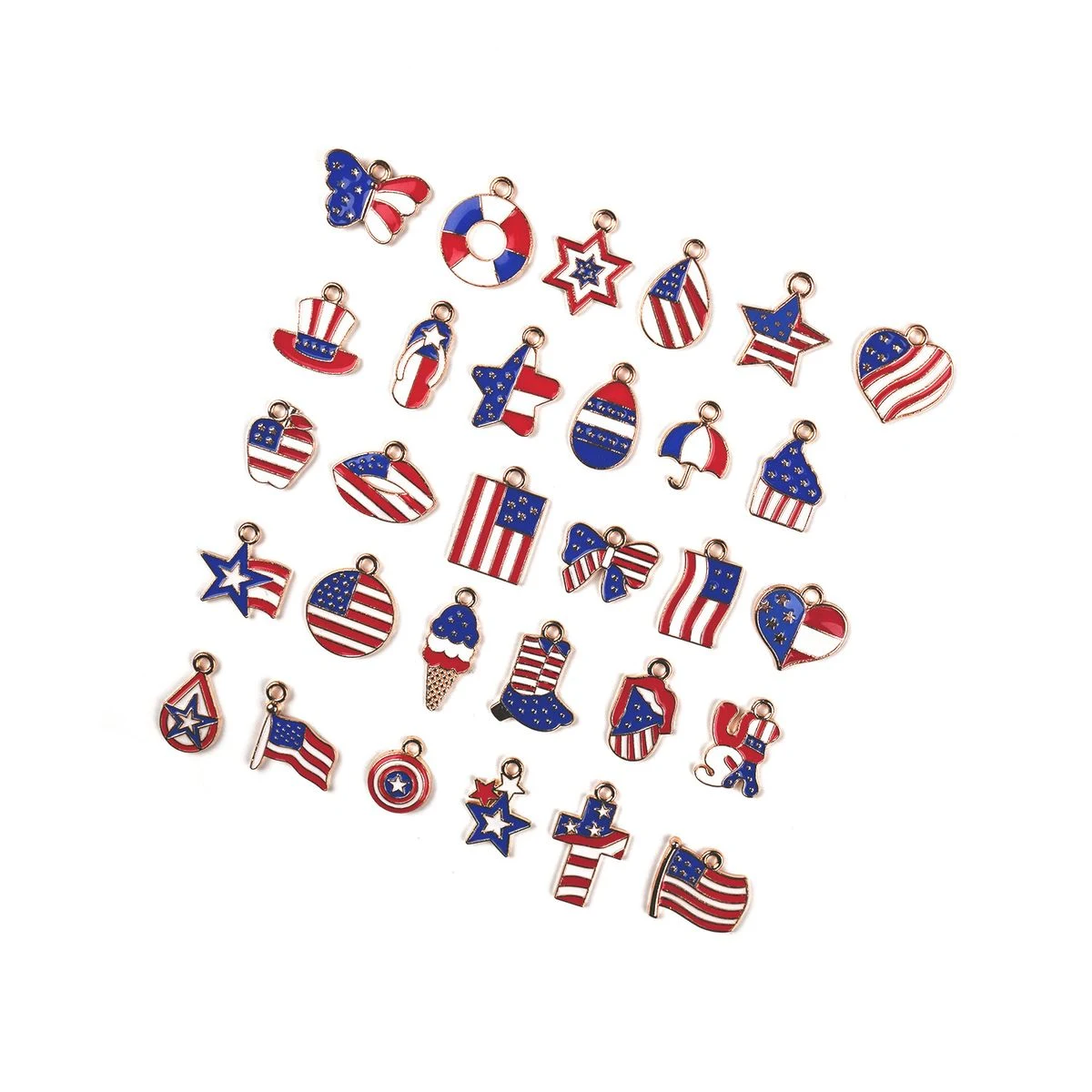 Patriotic Independence Day Metal Alloy Key Ring 1