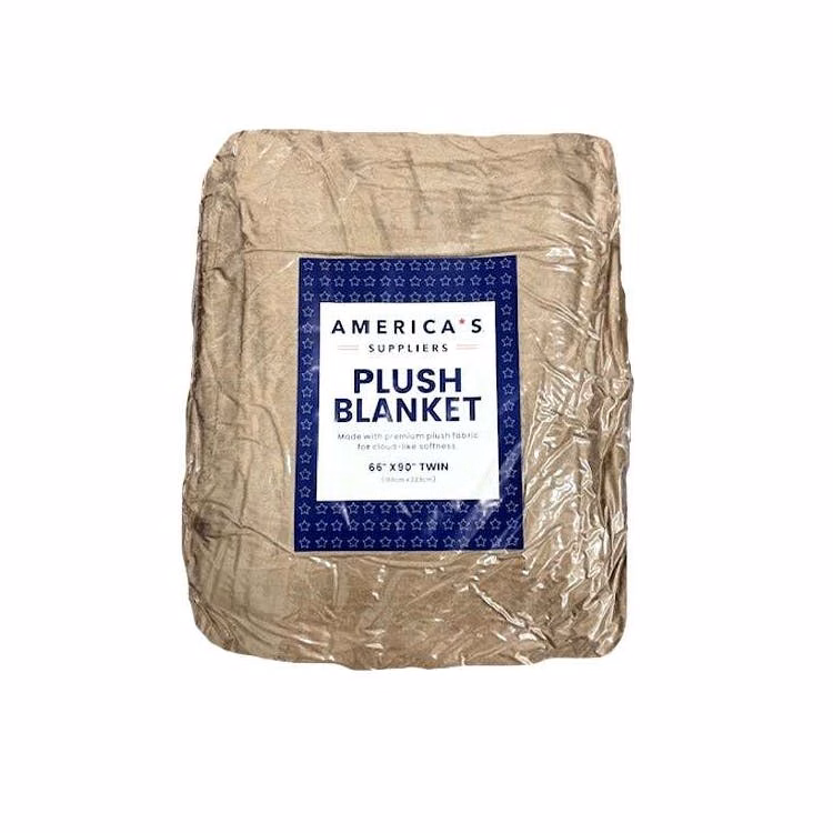 America's Suppliers Twin Plush Blanket - Brown 66x90