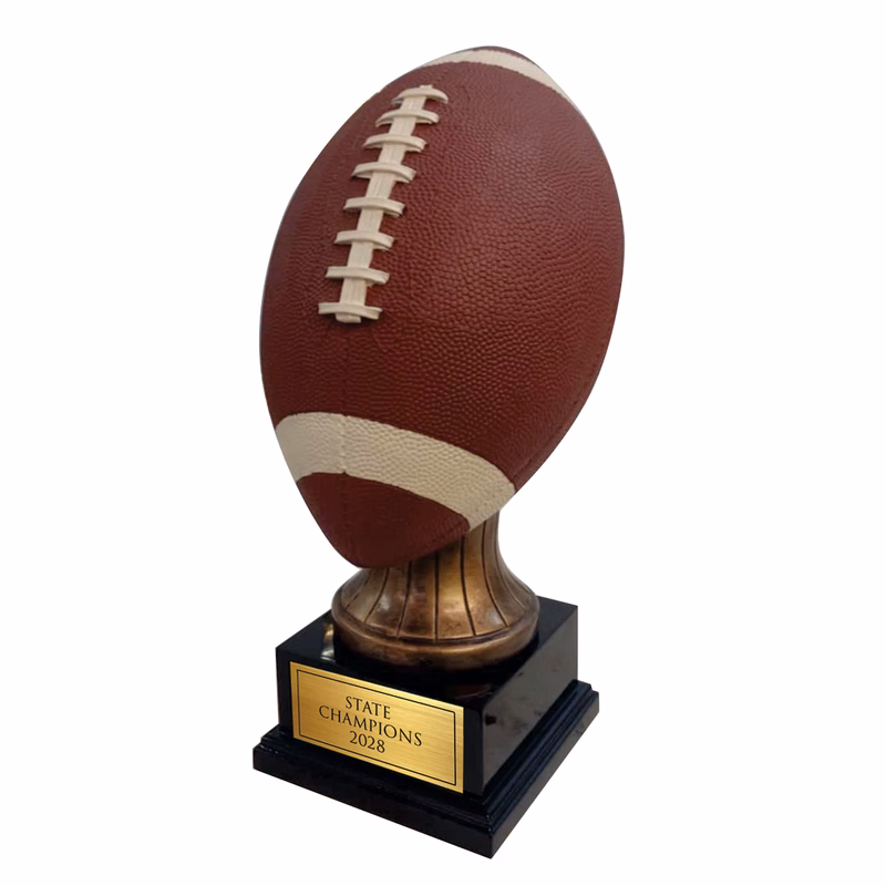 LIFE SIZED FULL COLOR FOOTBALL ON BLACK BASE