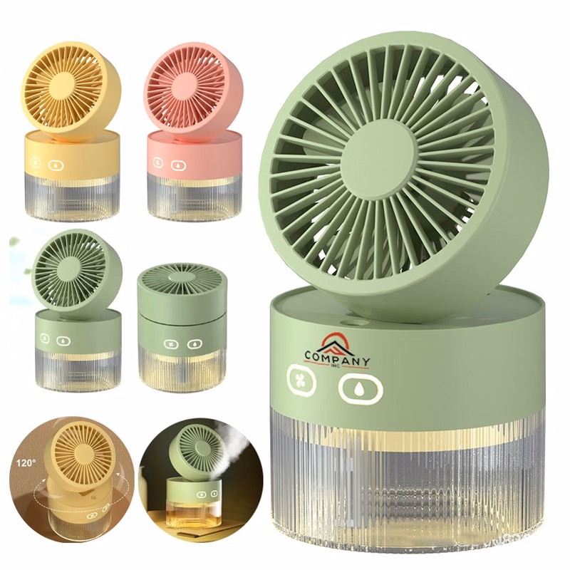 Adjustable Portable Mini Desktop 3-Speed Fan with Mist Spray