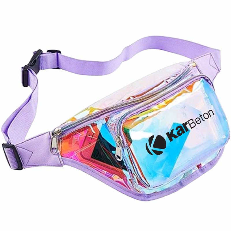Clear PVC Iridescence Waist Bag Stadium Approved Fanny Pack