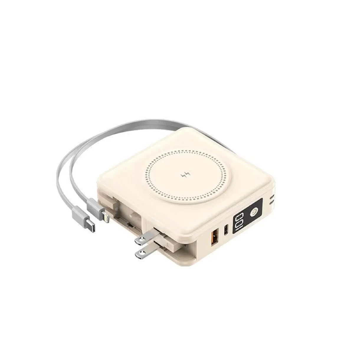 15000 mAh Wireless Magnetic Power Bank Built Plug & Cables 1