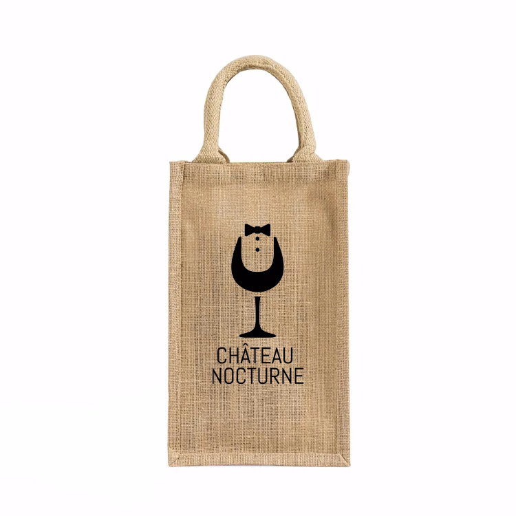 Temecula 4-Bottle Jute Wine Tote Bag