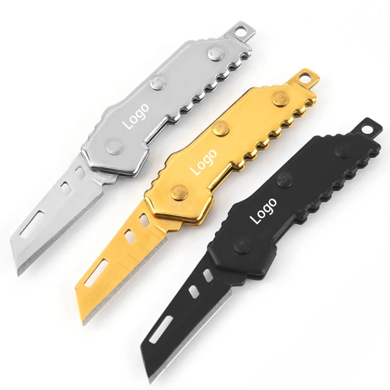 Mini Stainless Steel Folding Pocket Knife with Strap Hole 1