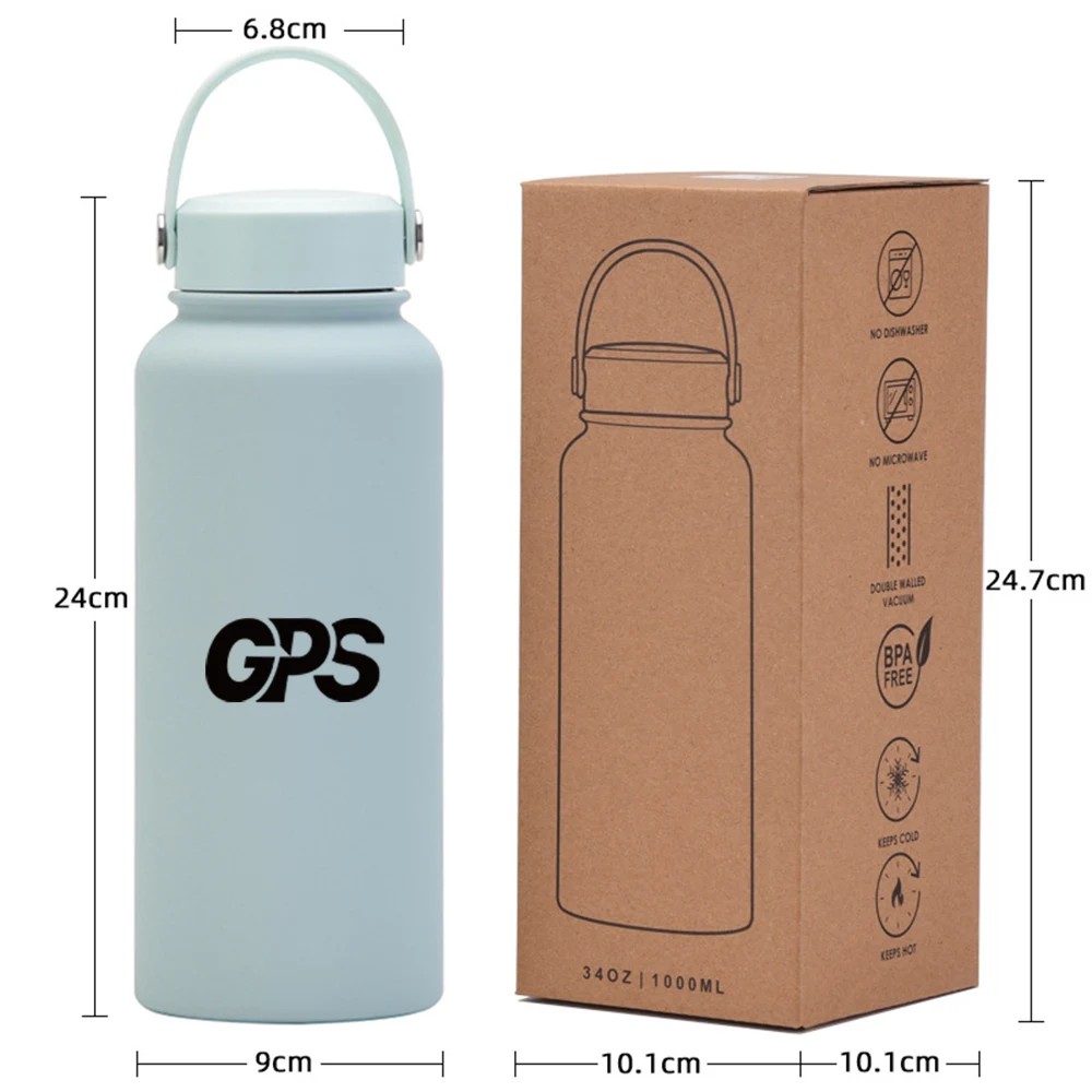 33 OZ Insulated Portable Water Bottle, custom water bottle with logo imprint 1