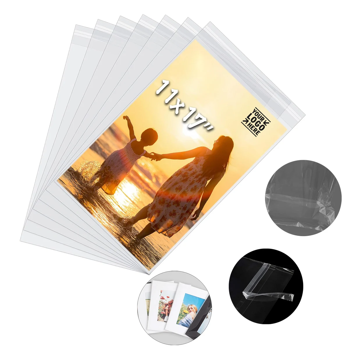 11"x17" Acid-Free Crystal Picture Photo Clear Sleeves Storage Bag 1