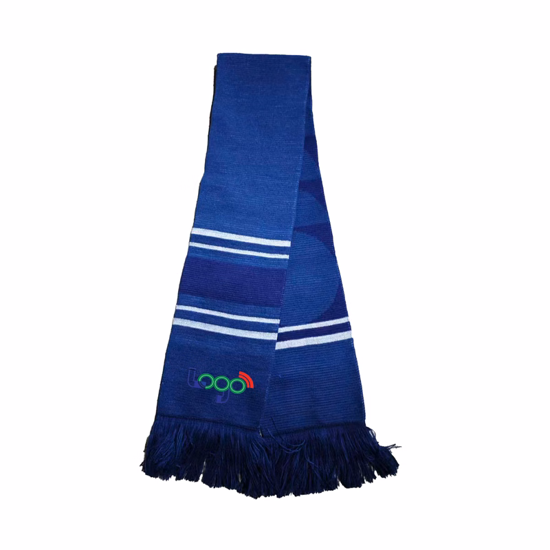 Jacquard Pattern Knit Scarf With Tassels