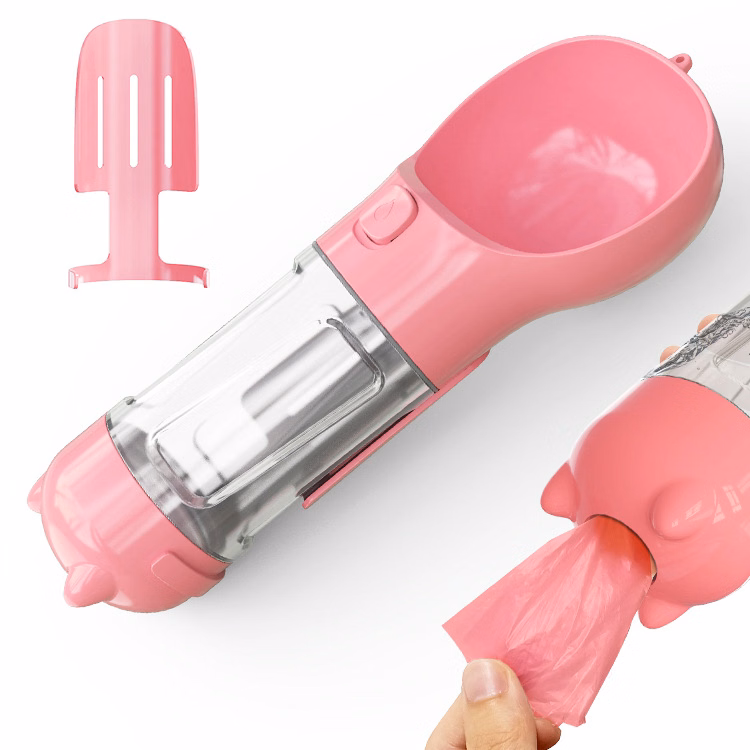 Dog Travel Water Bottle with Food Container