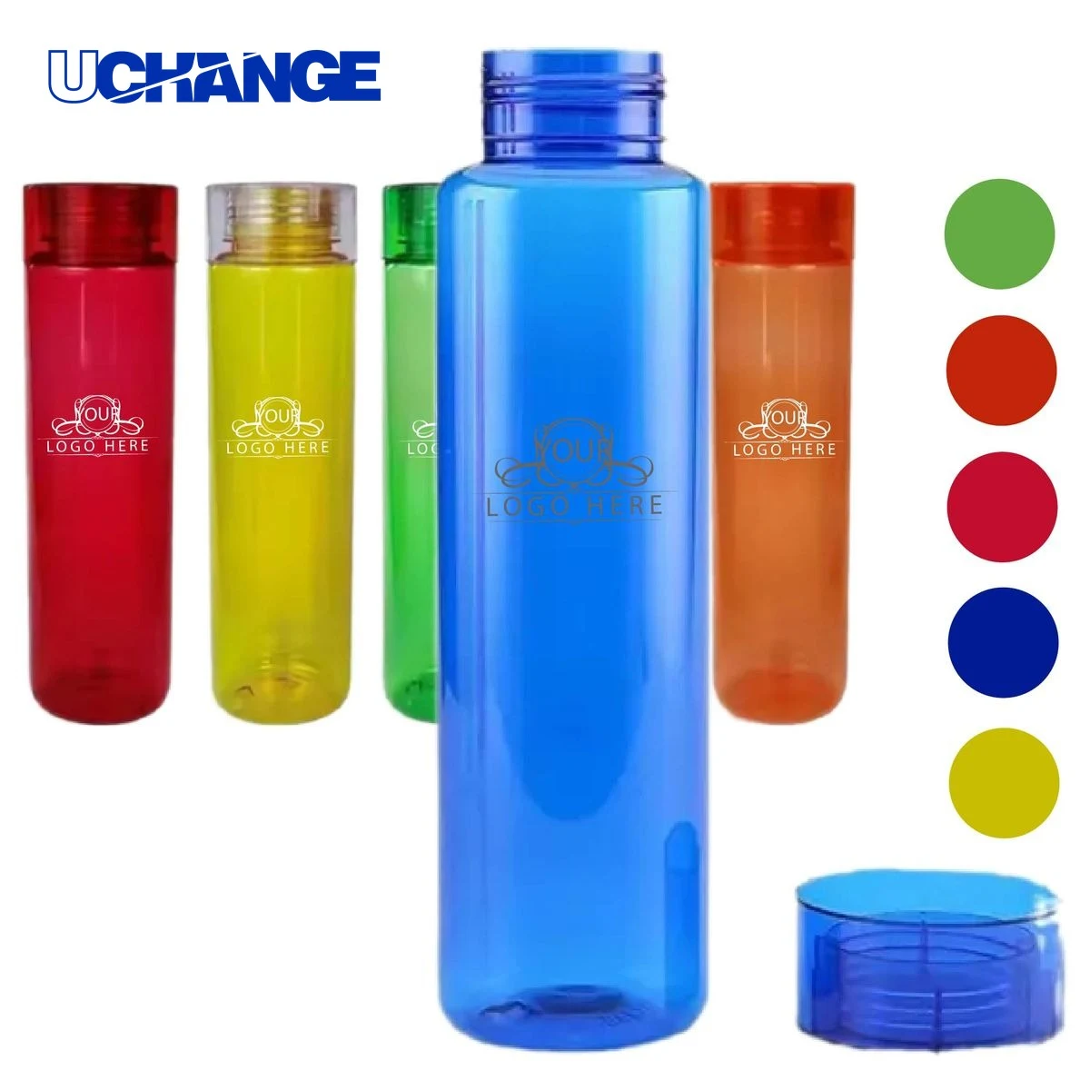 Plastic Cylindrical Water Bottle Container (30 Oz) 1