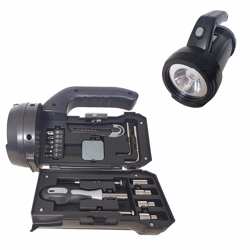 Portable Flashlight and Tool Kit Torchlight with Built In Tools