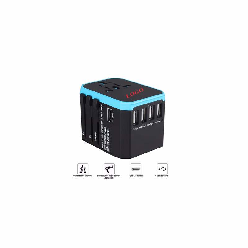 4 USB and 1 Type C Universal Travel Adapter
