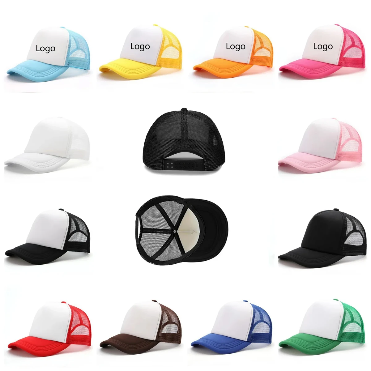 Adult Blank Trucker Hats Mesh Baseball Cap Adjustable 1