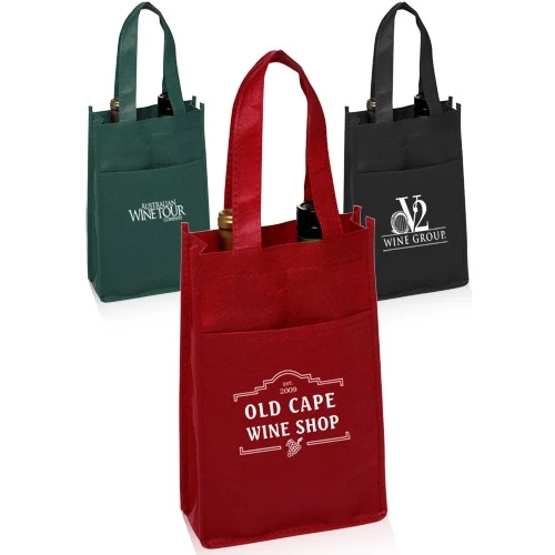 Vineyard Two Bottle Wine Bags - 7"W x 11"H 1