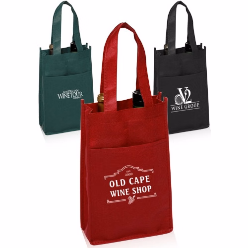 Vineyard Two Bottle Wine Bags - 7"W x 11"H