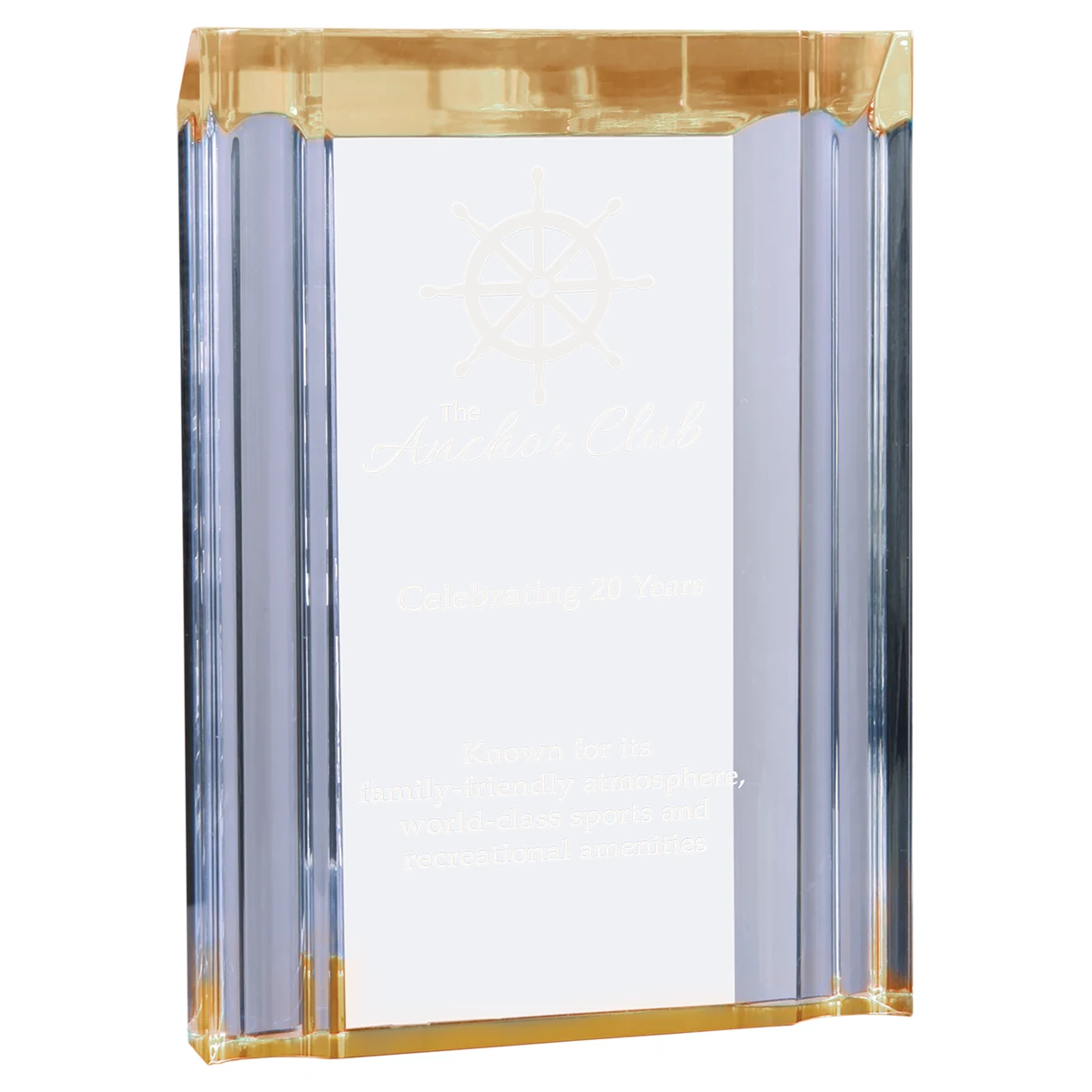 4.75" x 6-1/8" Gold Channel Acrylic Award 1