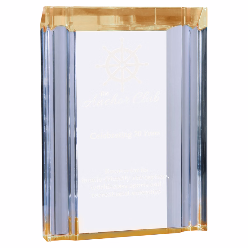 4.75" x 6-1/8" Gold Channel Acrylic Award