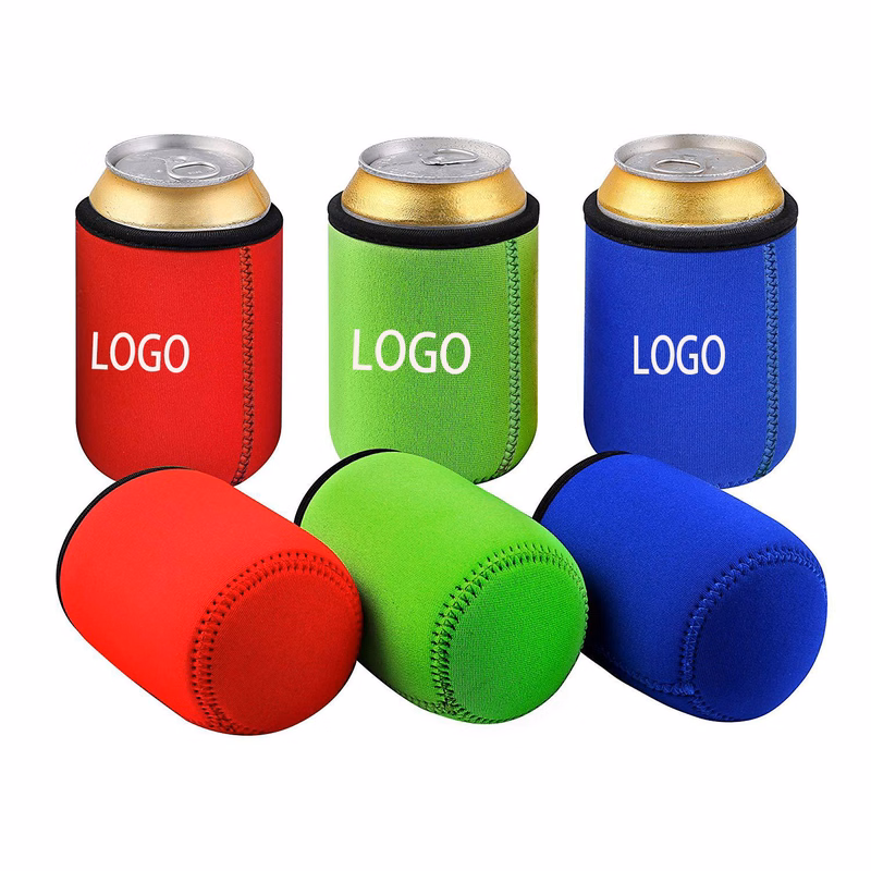 1Seam Neoprene Beer Can Sleeve Covers W/Stitched Fabric Edges