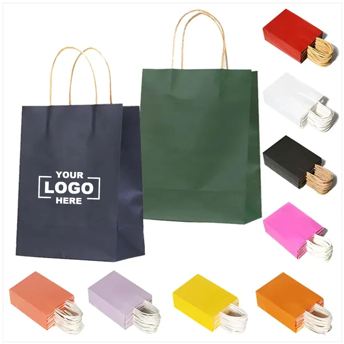 Reusable Kraft Paper Gift Bags with Handles 1