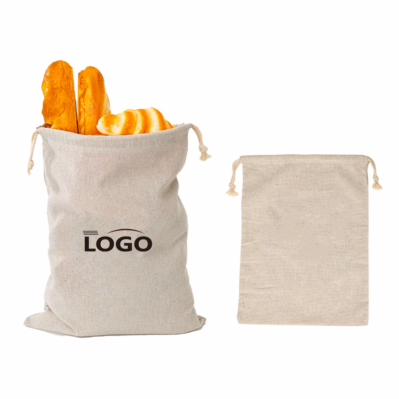 MOQ 20pcs Cotton Drawstring Storage Bag For Bread