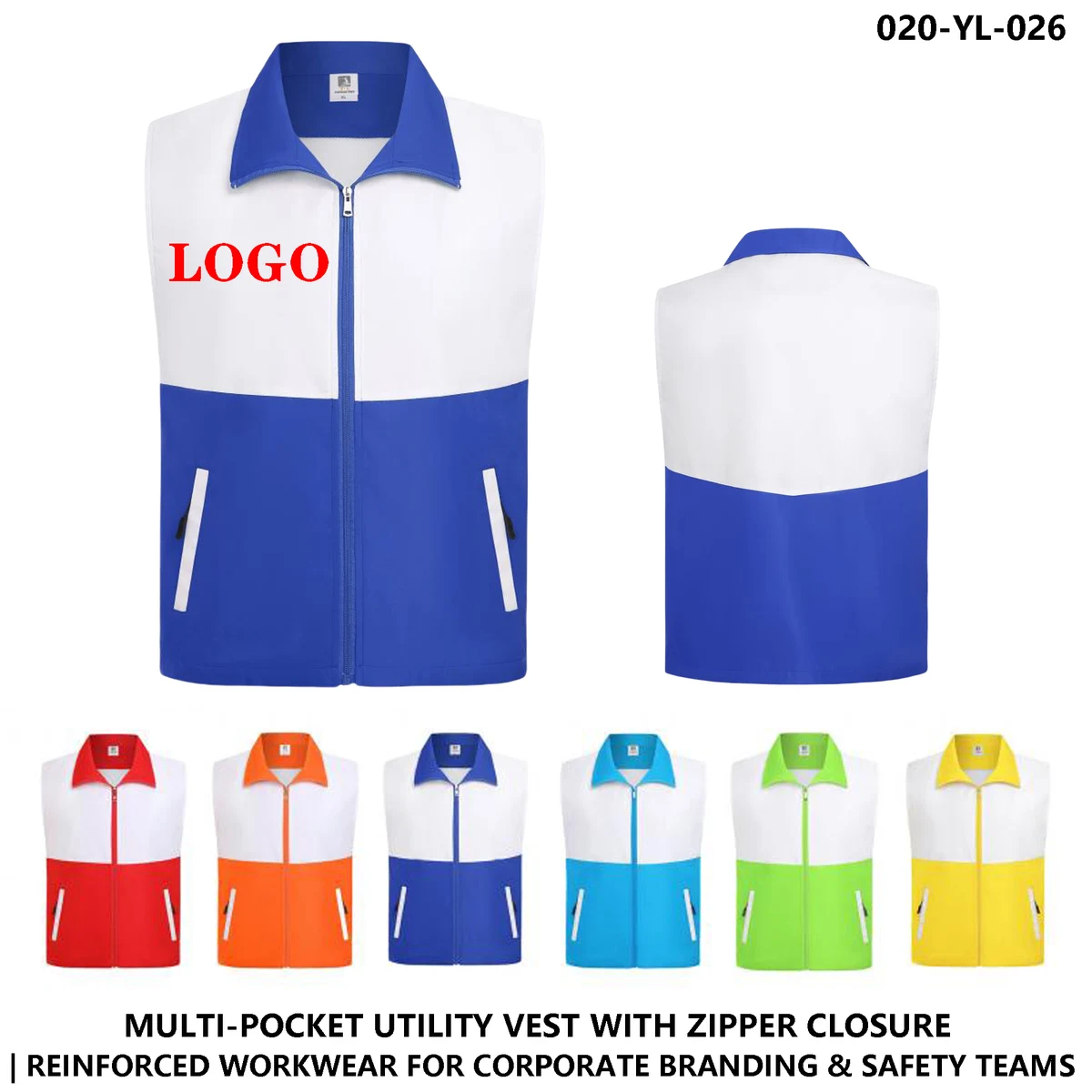 Color Block Zipper Vest ?C Double Layer Style, Custom Logo Ready 1