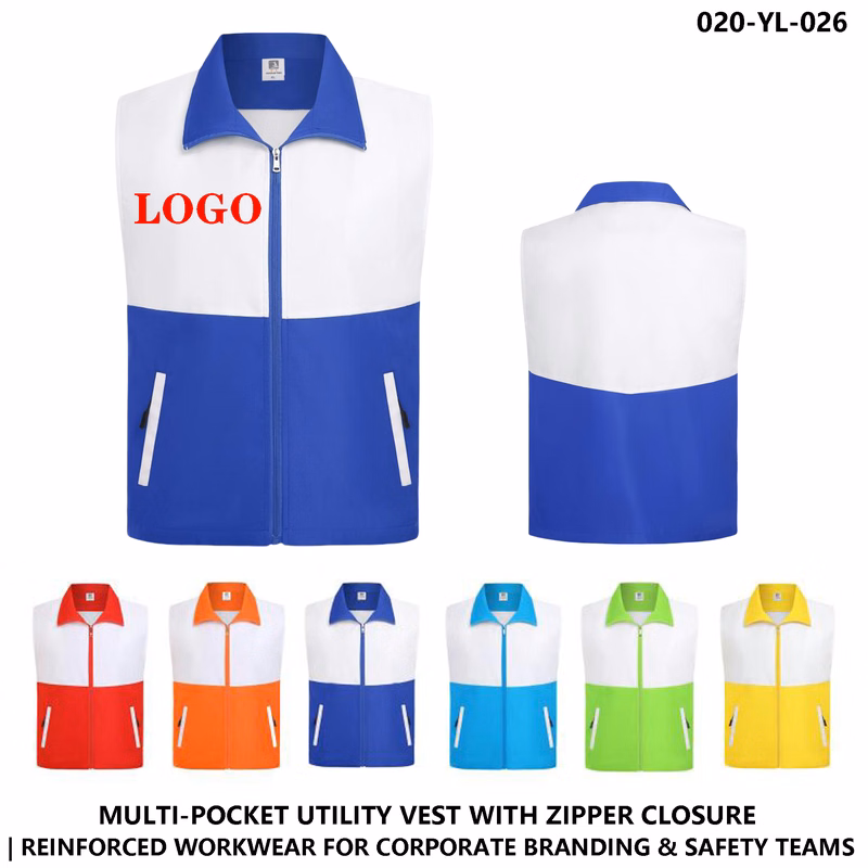 Color Block Zipper Vest ?C Double Layer Style, Custom Logo Ready