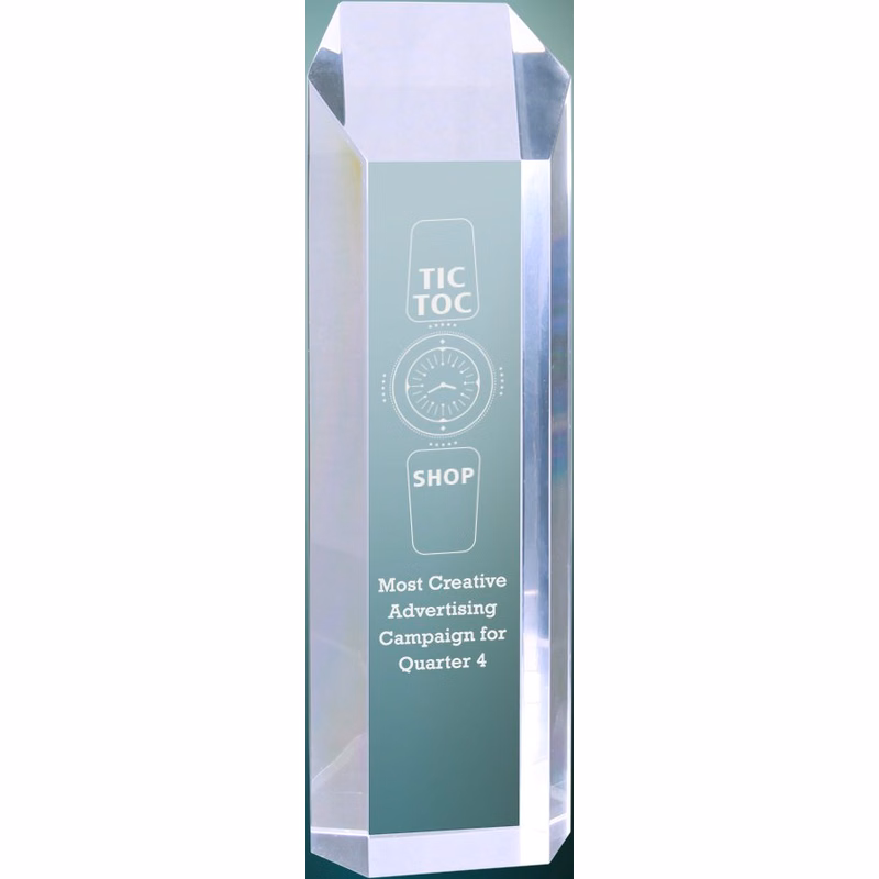 3" x 10" Clear Tower Acrylic Award