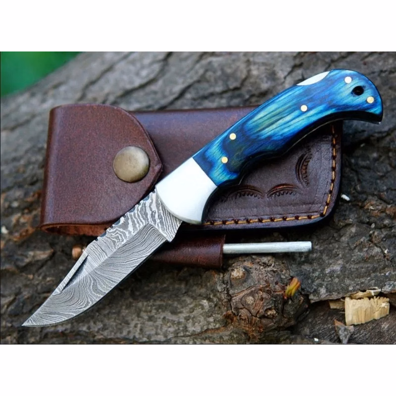 Custom Handmade Damascus Pocket Knife