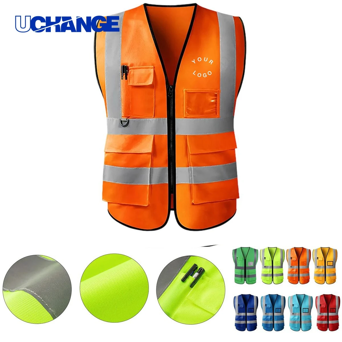 High Visibility Safety Vest with Reflective Strips for Work Use 1