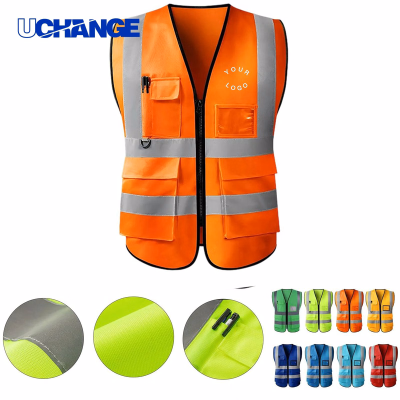 High Visibility Safety Vest with Reflective Strips for Work Use