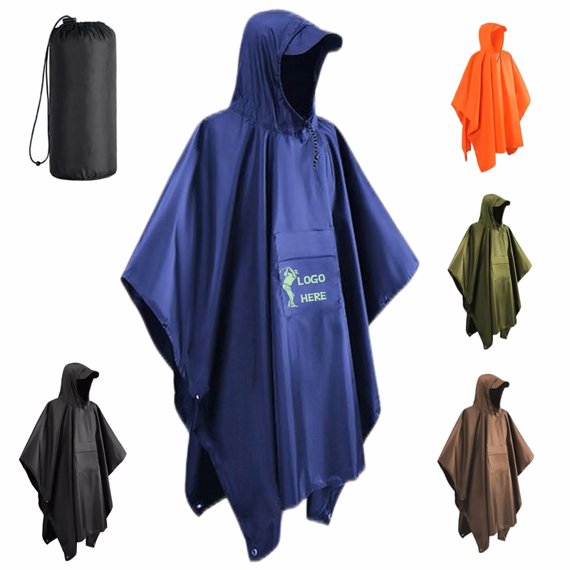 MOQ 50 Adult Rain Poncho Umbrella Raincoat