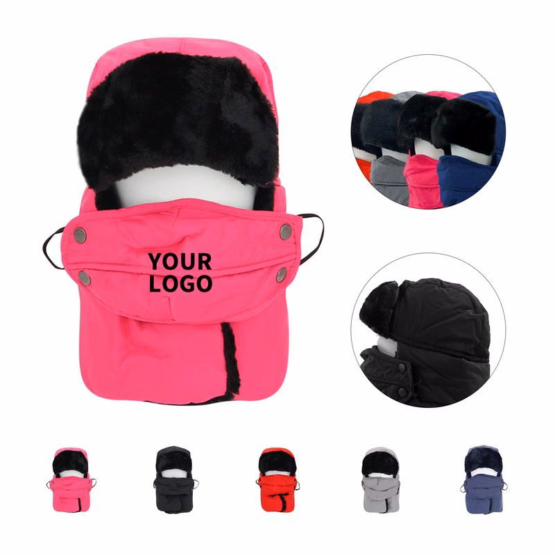 Winter Windproof Trapper Hat With Removable Mask 12.6 x 11"