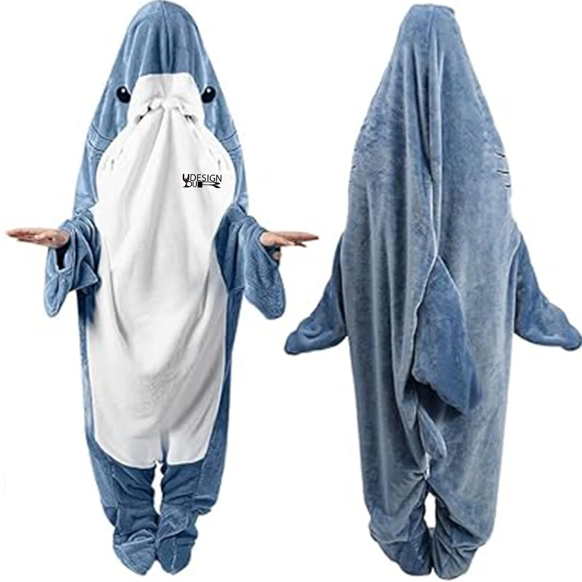 Cozy Shark nightgown Blanket Hoodie Cosplay Lounging 1