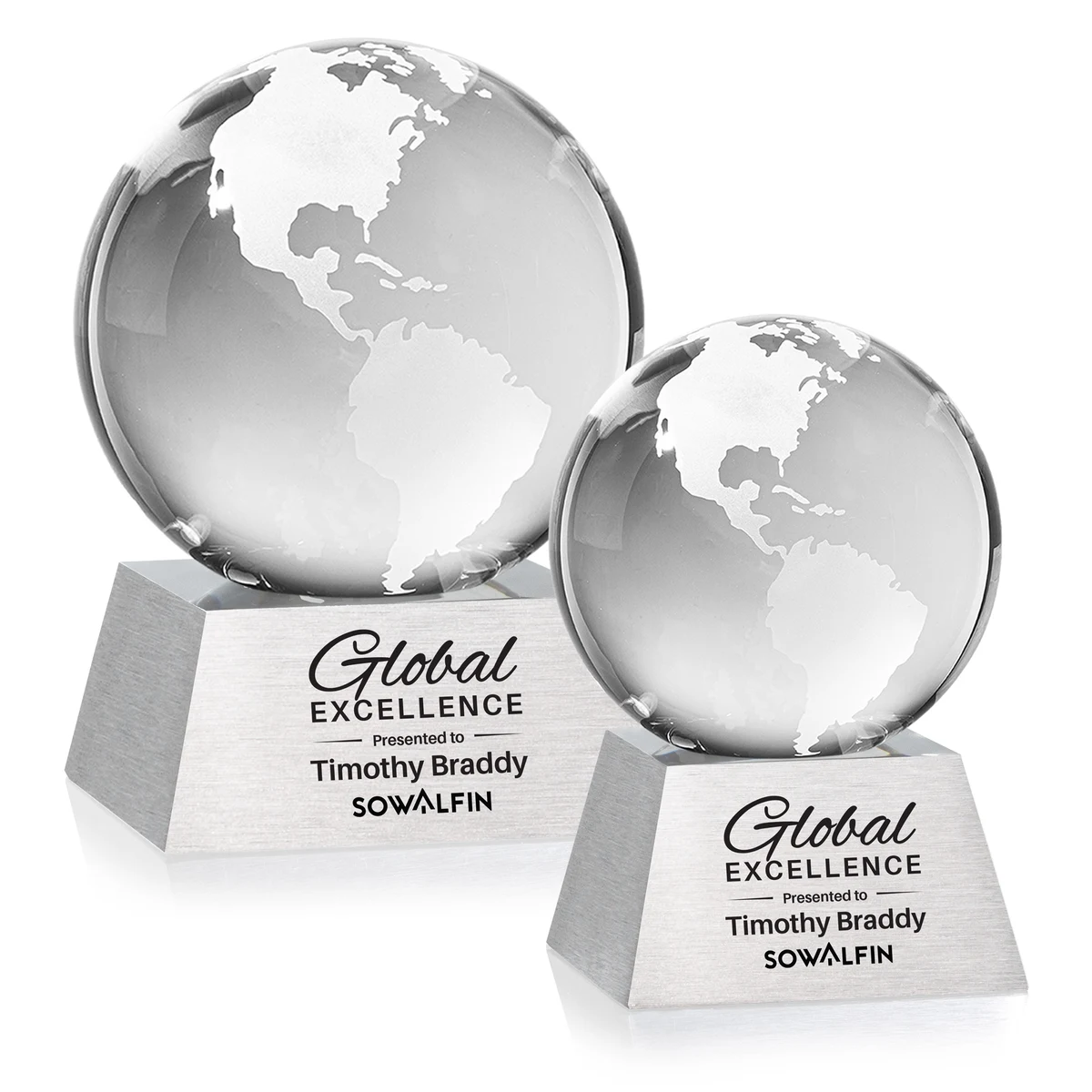 Globe Award on Aluminum Base 1