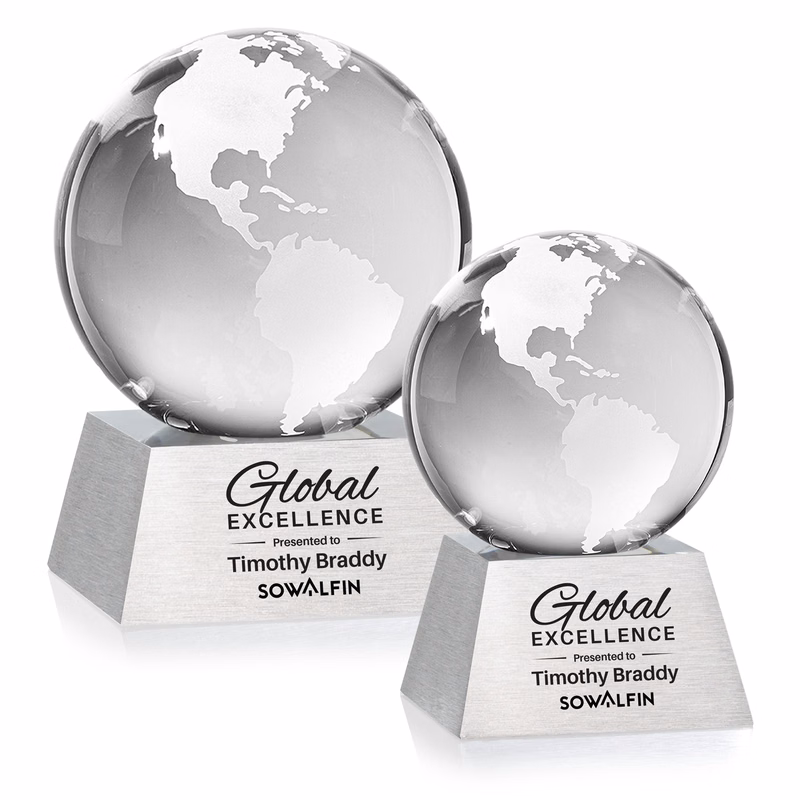 Globe Award on Aluminum Base