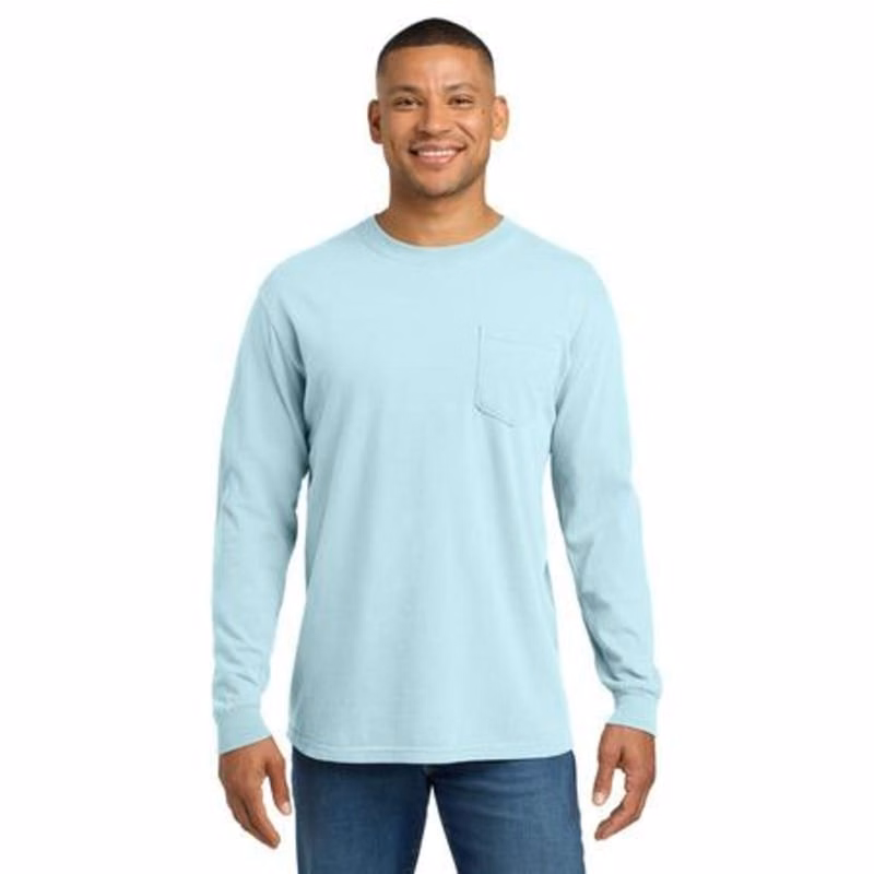 COMFORT COLORS Heavyweight Ring Spun Long Sleeve Pocket Tee.