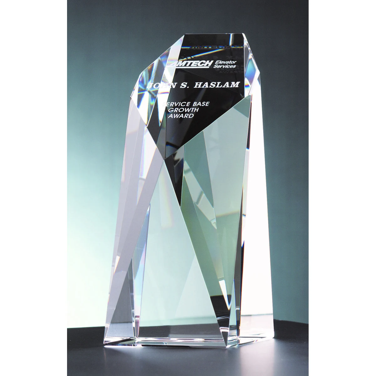 5" Crystal Faceted Octagon Award 1