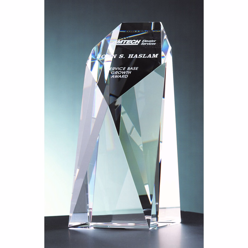 5" Crystal Faceted Octagon Award