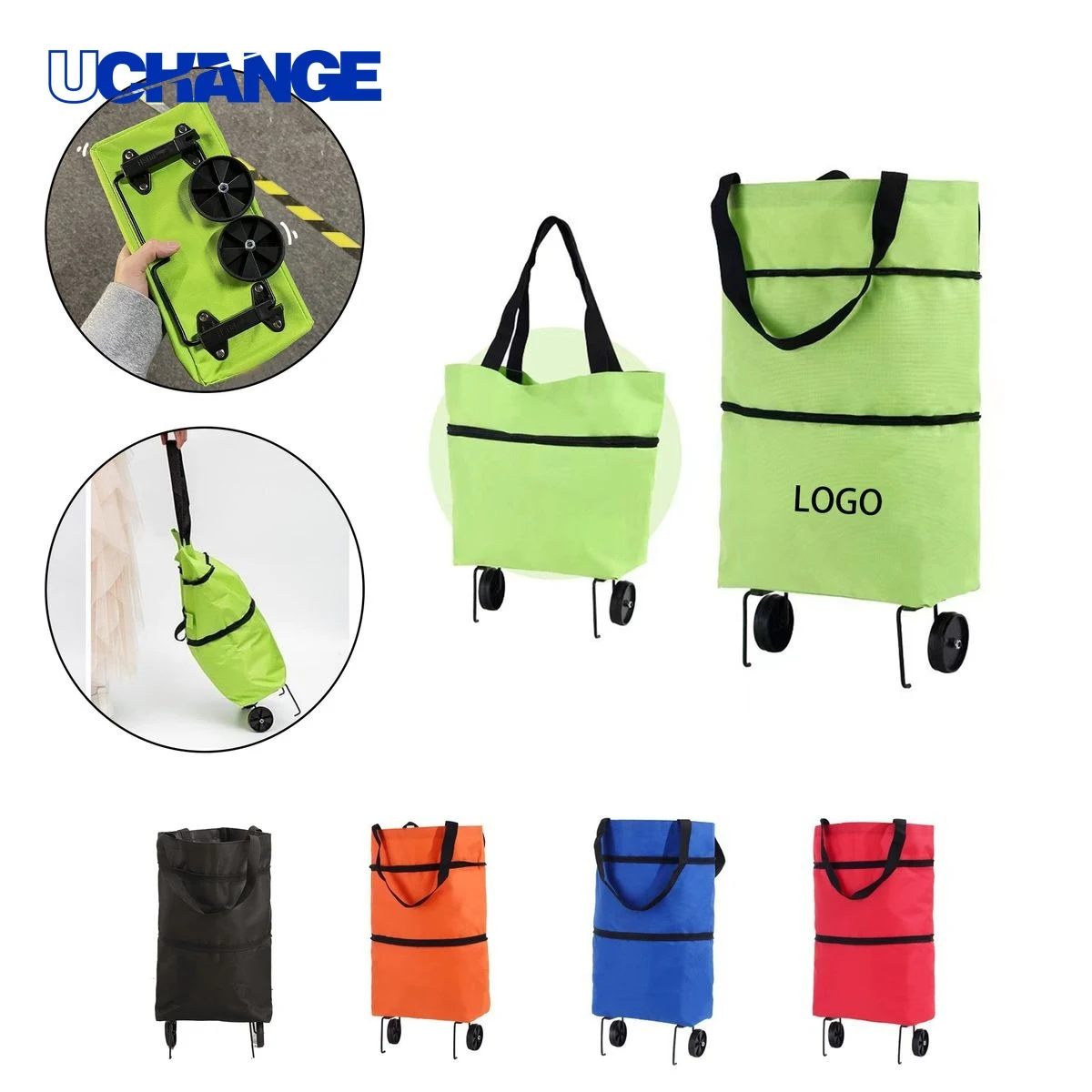 Rolling Market Tote for Shopping and Travel 1