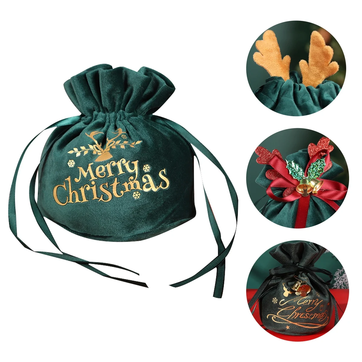 Christmas Eve Apple Velvet Bag 1
