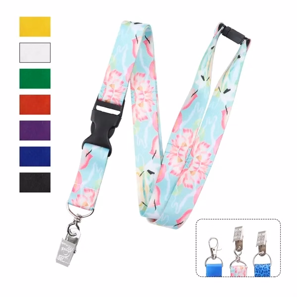 Custom 36" Polyester Breakaway Lanyard with Detachable Buckle — Safety-First ID Holder