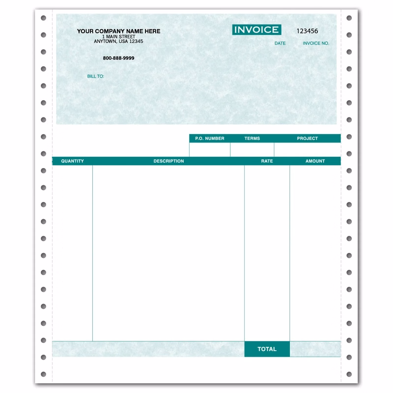 Service Invoices, Continuous, Parchment