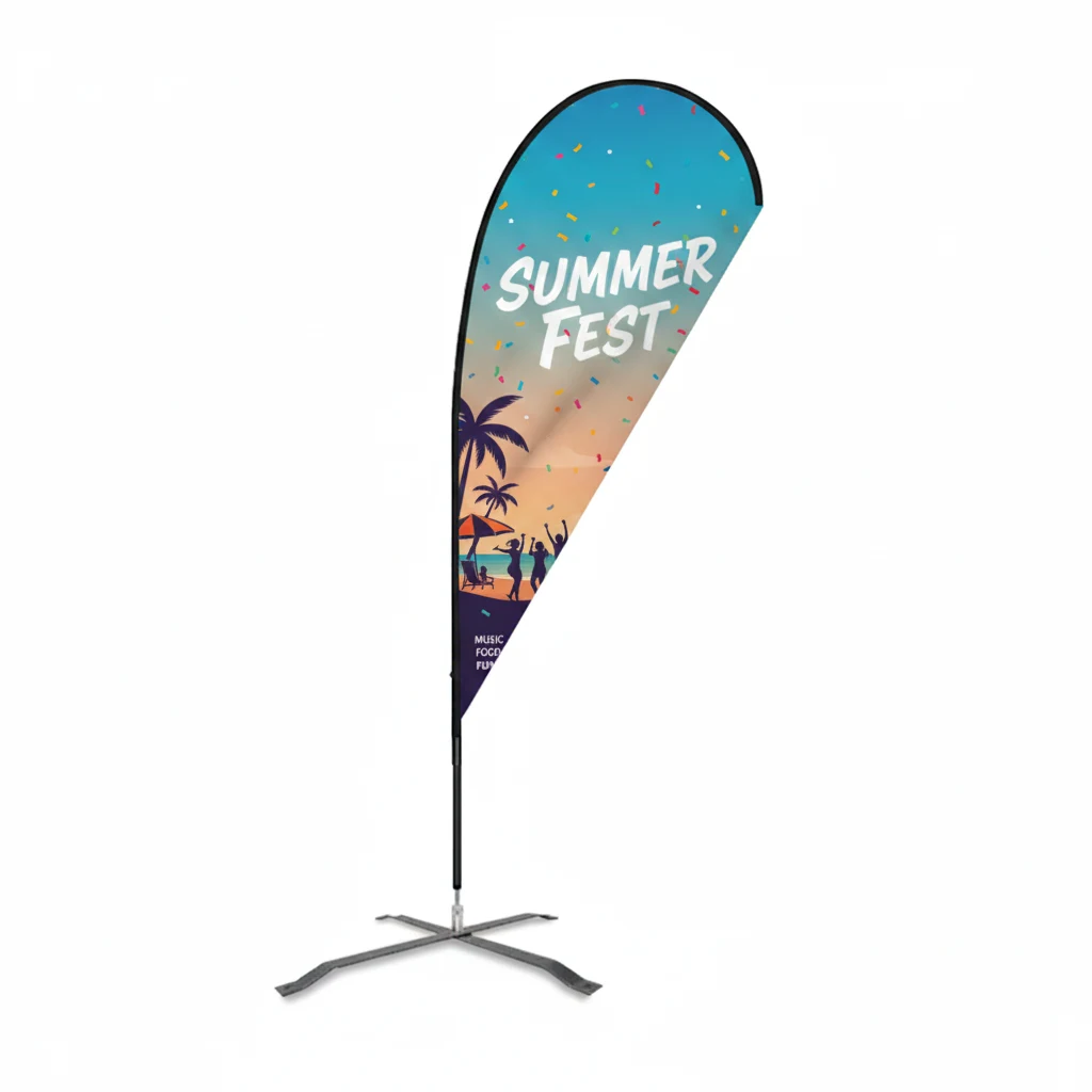 Flex Blade® LX Teardrop Banner with Pole, Single-Sided - 6' Event Flag 1