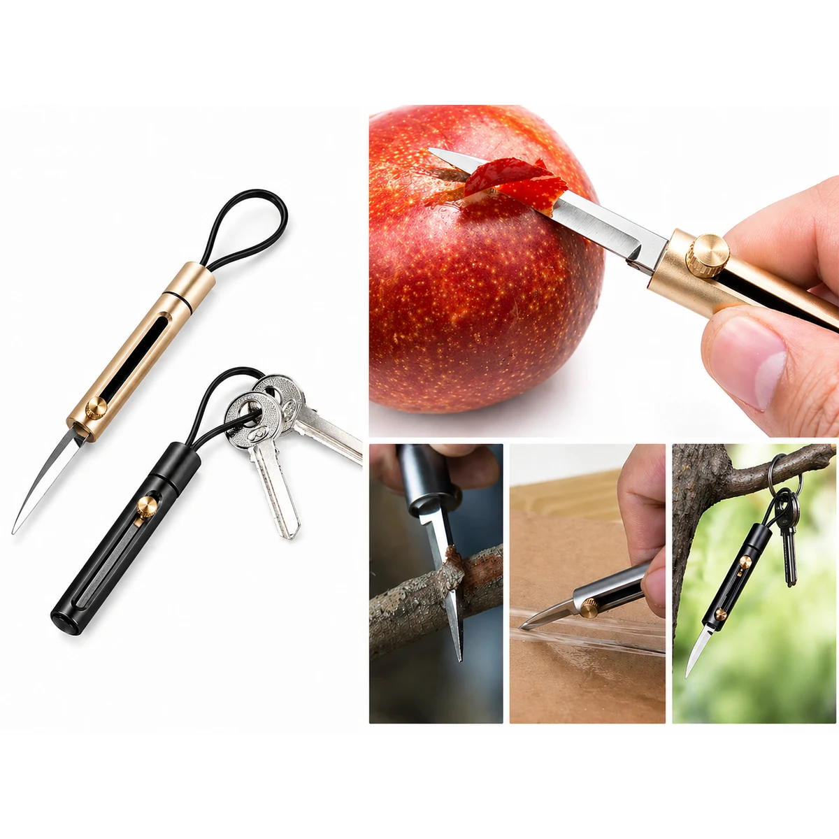 Mini Retractable Keychain Utility Knife with Loop Handle 1